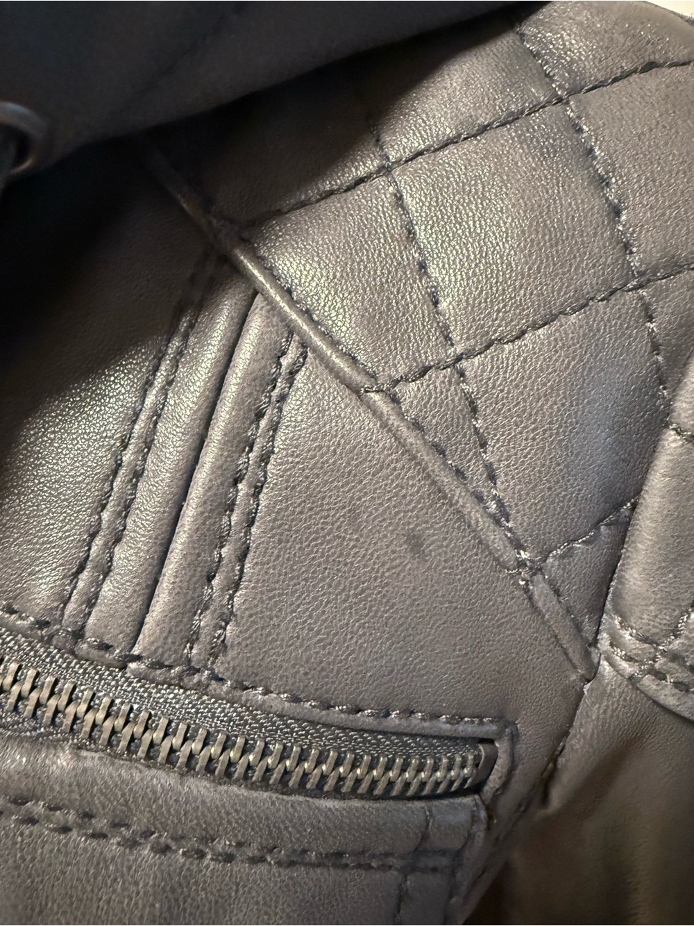 Michael Kors Slate Gray Hooded Moto Jacket Ribbed Knit Panels S - Picture 9 of 10